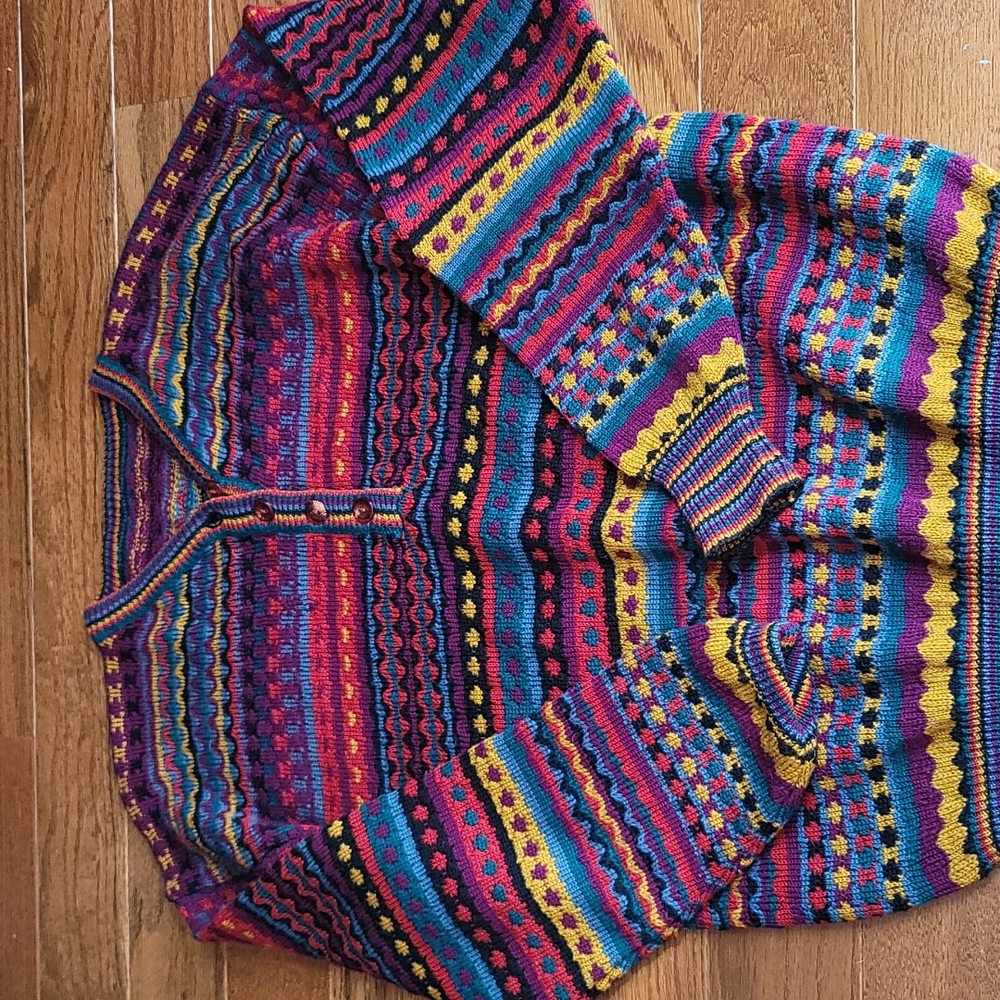 Vintage 70s knit sweater medium  boho